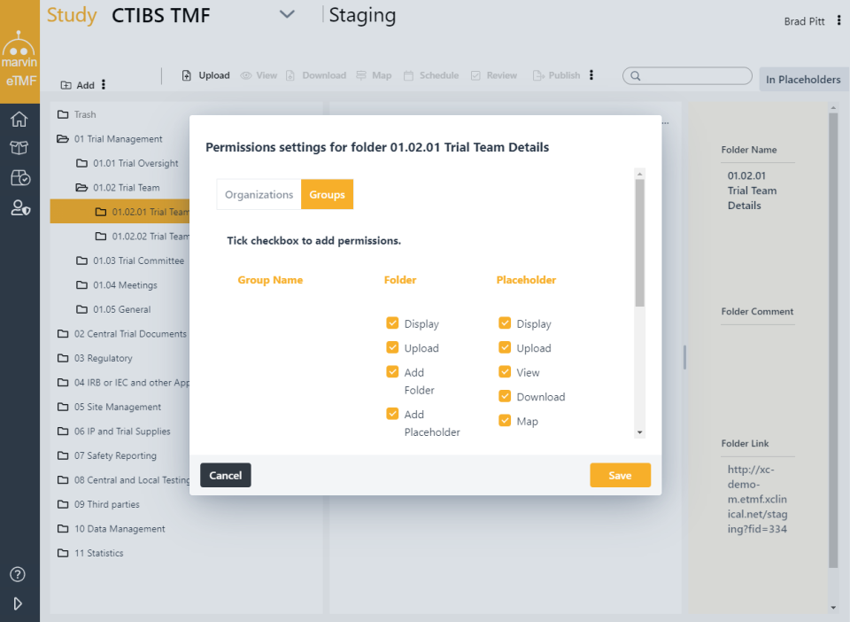 screenshot of Marvin eTMF